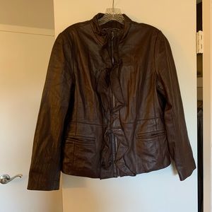 100% Genuine Leather, dark brown jacket